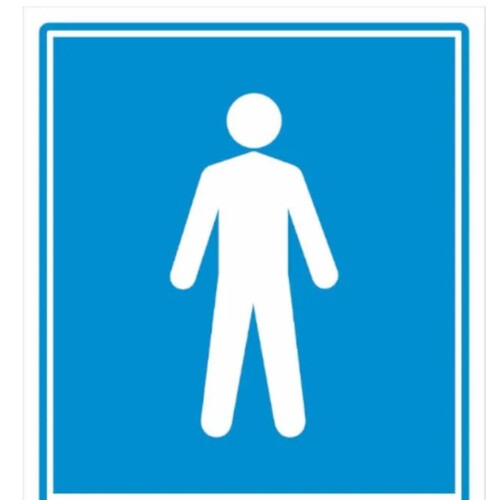 Placa sinalizadora em poliestireno Sanit�rio Masculino - 220AD