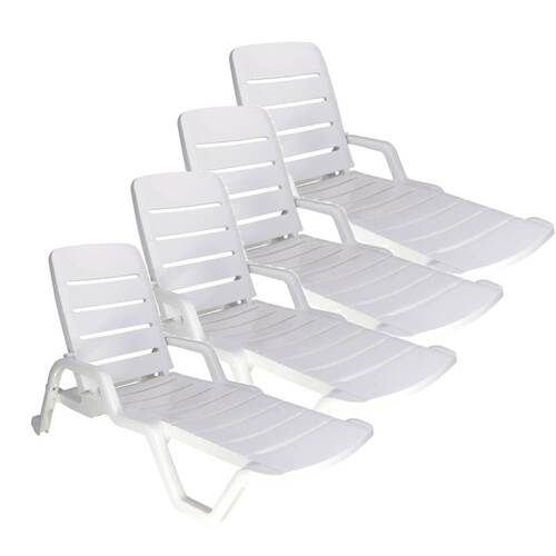 Kit 4 Espregui�adeiras em polipropileno 4 posi��es branca - Leblon