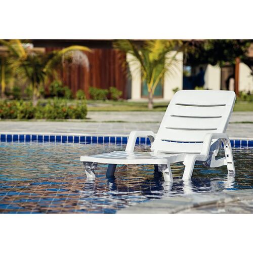 Kit 4 Espregui�adeiras em polipropileno 4 posi��es branca - Leblon