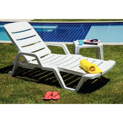 Kit 4 Espregui�adeiras em polipropileno 4 posi��es branca - Leblon