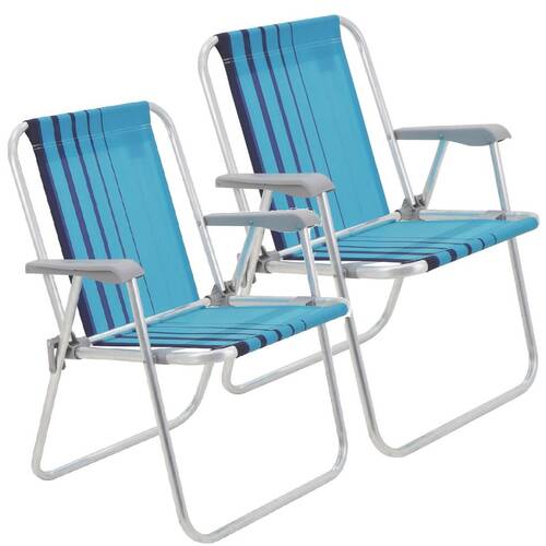 Kit 2 Cadeiras de praia dobrável em alumínio - Samoa Kit 2 Cadeiras de praia dobrável em alumínio - Samoa
