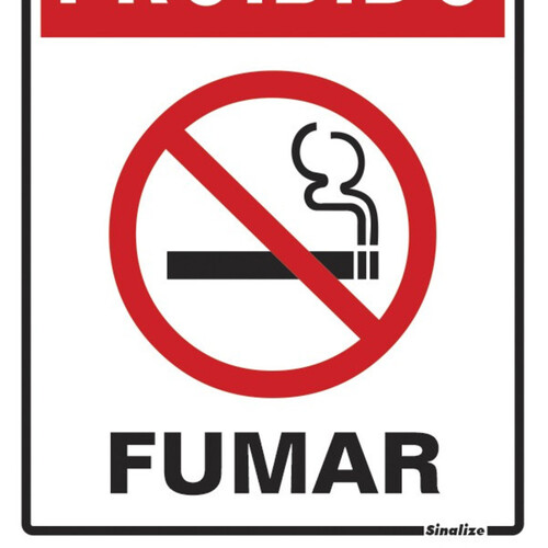 Placa sinalizadora em poliestireno Proibido Fumar - 220AB Placa sinalizadora em poliestireno Proibido Fumar - 220AB