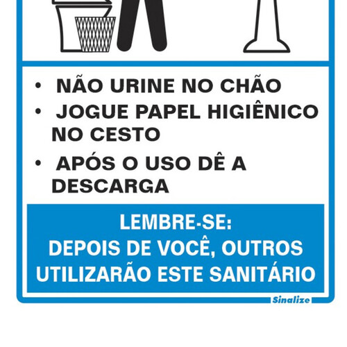 Placa sinalizadora educativa em poliestireno para Procedimento ao usar o Sanitário Masculino - 220AH Placa sinalizadora educativa em poliestireno para Procedimento ao usar o Sanitário Masculino - 220AH