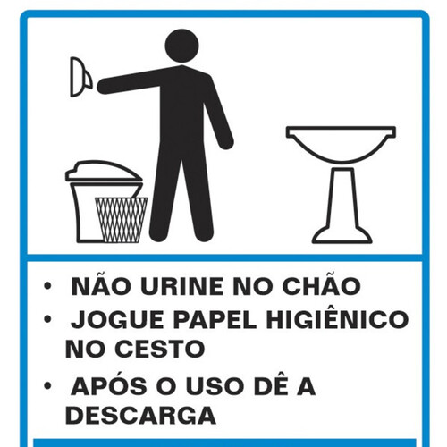 Placa sinalizadora educativa em poliestireno para Procedimento ao usar o Sanitário Masculino - 220AH Placa sinalizadora educativa em poliestireno para Procedimento ao usar o Sanitário Masculino - 220AH