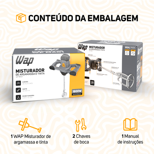 Misturador el�trico para argamassa e tintas 1800W velocidade vari�vel - WF MA01  110V