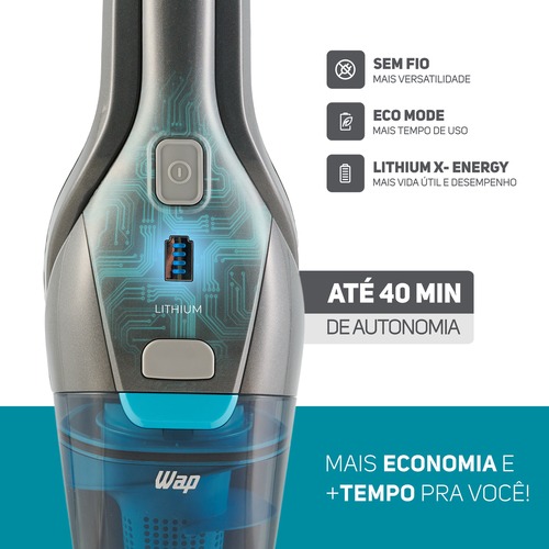 Aspirador de p� vertical a bateria 14,4V com ilumina��o Led - Eco R�pido  110V/220V