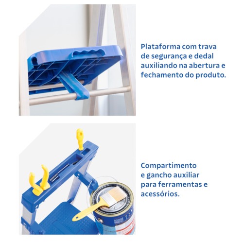 Escada de alum�nio 3 degraus residencial - 40000/003