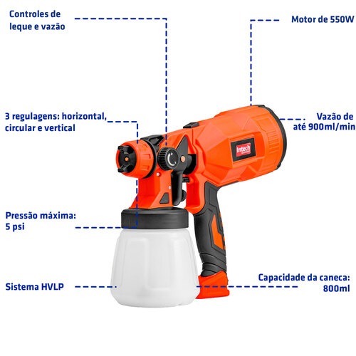 Pistola de pintura pulverizadora el�trica 550 watts - HV390  220V