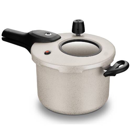 Panela de press�o 4,5 litros com visor e fechamento externo baunilha - 1277