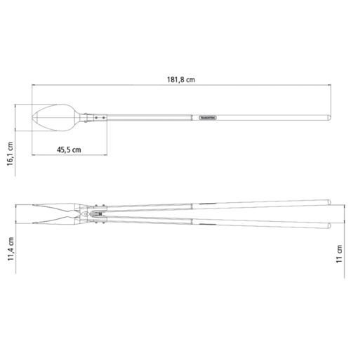 Cavadeira tipo light com cabo de madeira com 150 cm