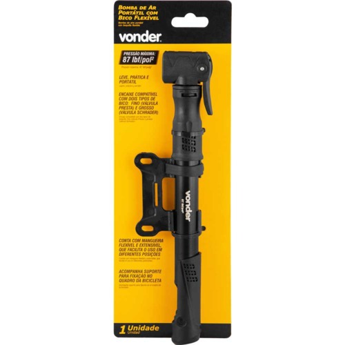Bomba de ar portátil com bico flexivel para bicicleta Bomba de ar portátil com bico flexivel para bicicleta