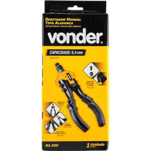 Rebitador manual tipo alavanca para rebites de at� 6,4 mm - RA 500