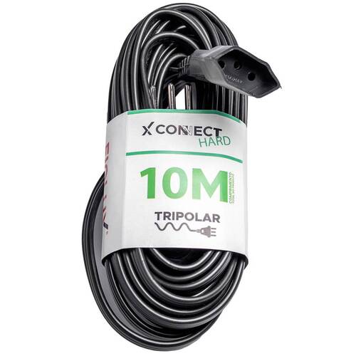 Extensão elétrica 10 metros 1 tomada 3 x 0,75 mm 10A tripolar - Connect Hard Extensão elétrica 10 metros 1 tomada 3 x 0,75 mm 10A tripolar - Connect Hard