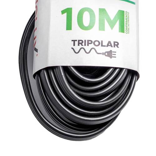 Extensão elétrica 10 metros 1 tomada 3 x 0,75 mm 10A tripolar - Connect Hard Extensão elétrica 10 metros 1 tomada 3 x 0,75 mm 10A tripolar - Connect Hard