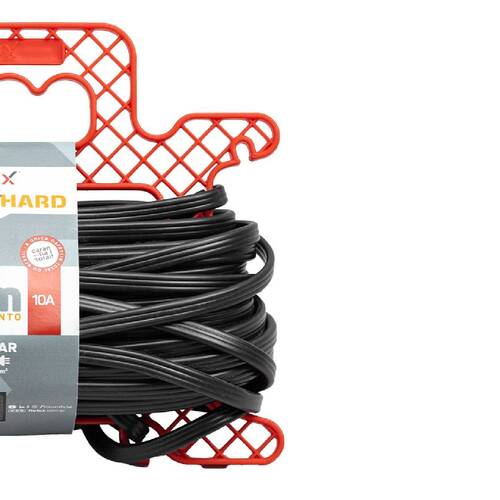 Extensão elétrica 20 metros 1 tomada 3 x 0,75 mm 10A tripolar - Connect Hard Extensão elétrica 20 metros 1 tomada 3 x 0,75 mm 10A tripolar - Connect Hard