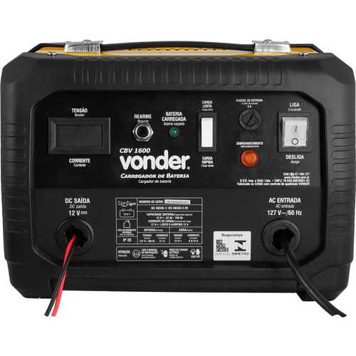 Carregador de bateria port�til 12 volts - CBV1600  110V