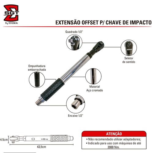 Extens�o off set para chave de impacto 1/2