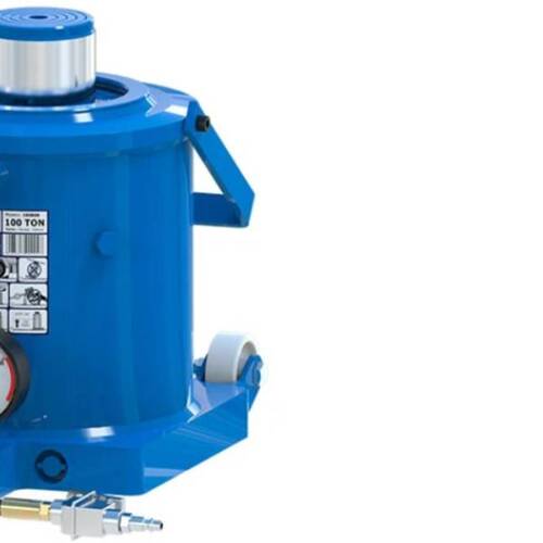 Macaco hidropneum�tico tipo garrafa 100T com v�lvula e man�metro - MTP100 