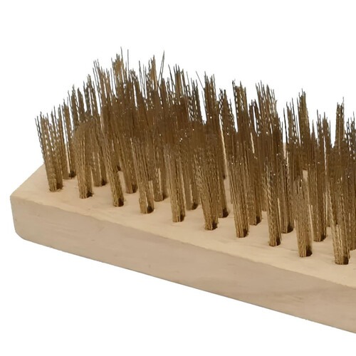 Escova de aço latonado manual com 6 fileiras sem cabo - 1.2021 Escova de aço latonado manual com 6 fileiras sem cabo - 1.2021
