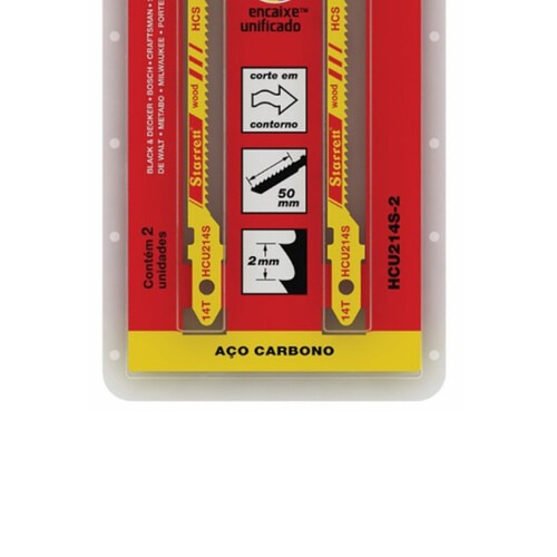 L�mina serra tico tico 82 mm 14 dentes para madeira 2 pe�as - HCU214S-2
