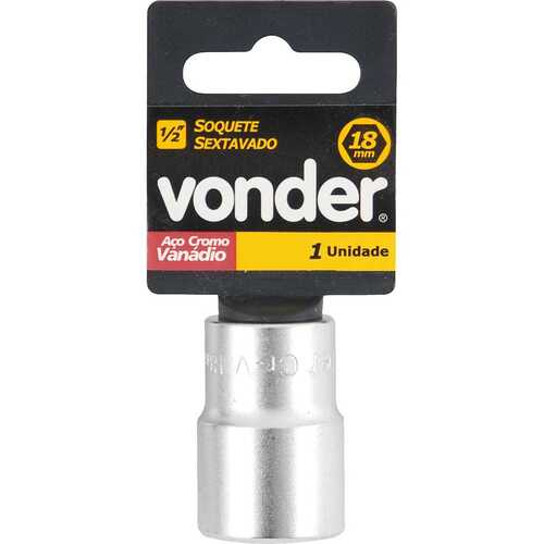 Soquete sextavado 18 mm com encaixe 1/2 Soquete sextavado 18 mm com encaixe 1/2
