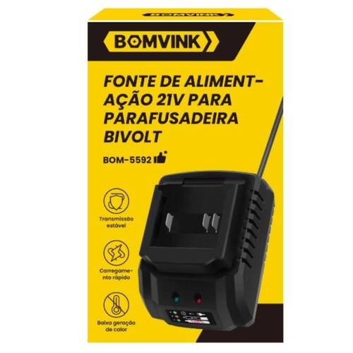 Carregador baterias 21V para parafusadeira - BOM-5592  110V/220V