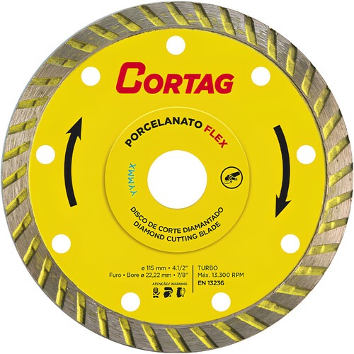 Disco diamantado turbo 115 mm para porcelanato - Porcelanato Flex Disco diamantado turbo 115 mm para porcelanato - Porcelanato Flex