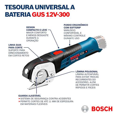 Tesoura universal a bateria 12V sem bateria - GUS 12V-300 Tesoura universal a bateria 12V sem bateria - GUS 12V-300