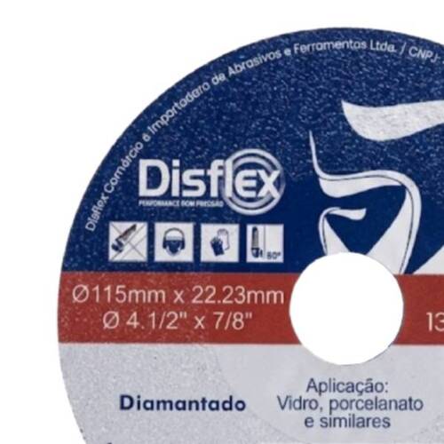 Disco diamantado para porcelanato e vidro 115 mm - 21.058 Disco diamantado para porcelanato e vidro 115 mm - 21.058