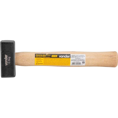 Marreta quadrada 0,5 kg com cabo em fibra
