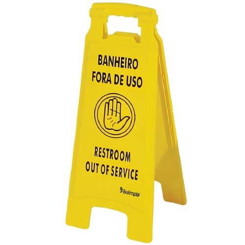 Cavalete de sinaliza��o banheiro fora de uso 6 pe�as - MVPL2002