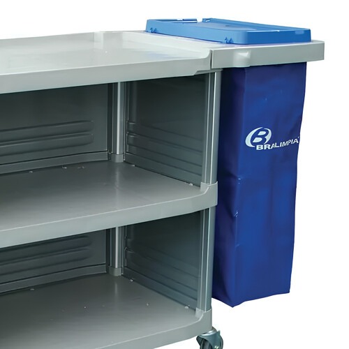 Carro funcional extra 2 bolsas azul com fechamento