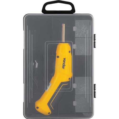Pistola de solda para pl�stico a bateria 3,6V com kit de grampos