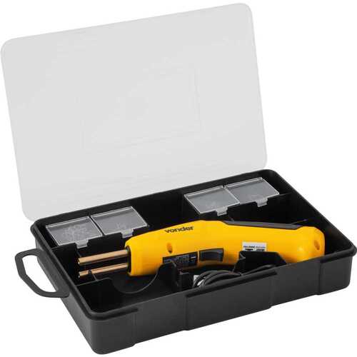Pistola de solda para pl�stico a bateria 3,6V com kit de grampos