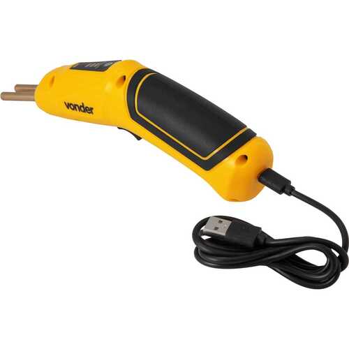 Pistola de solda para pl�stico a bateria 3,6V com kit de grampos