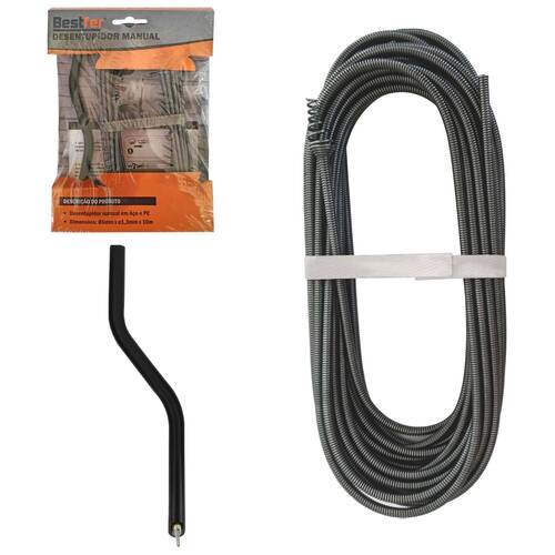 Desentupidor manual com cabo de aço 10 m x 6 mm - BFH2300 Desentupidor manual com cabo de aço 10 m x 6 mm - BFH2300