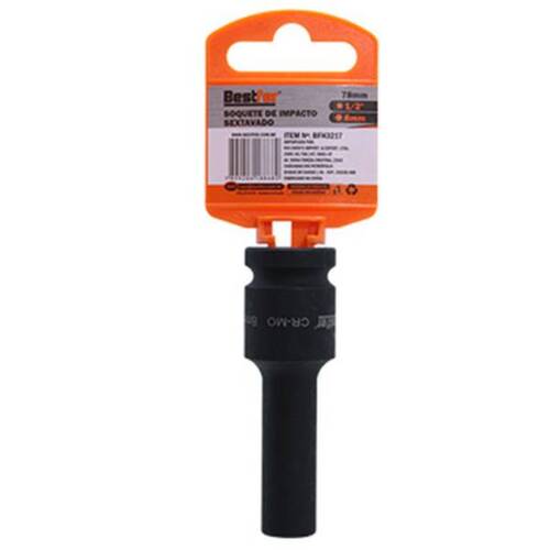 Soquete sextavado de impacto longo 14 mm encaixe 1/2 Soquete sextavado de impacto longo 14 mm encaixe 1/2