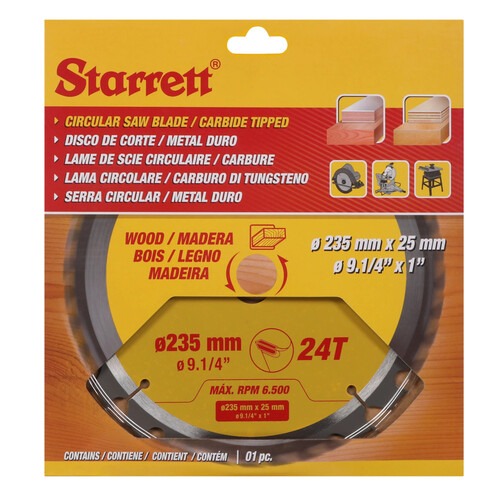 Disco de serra para madeira 235 x 25 mm 24 dentes - CCS235-24CW