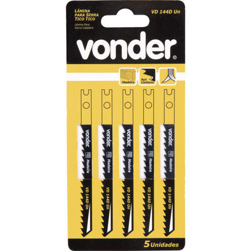 L�mina serra tico tico 100 mm 6 dentes para madeira 5 pe�as - VD 144D-UN 