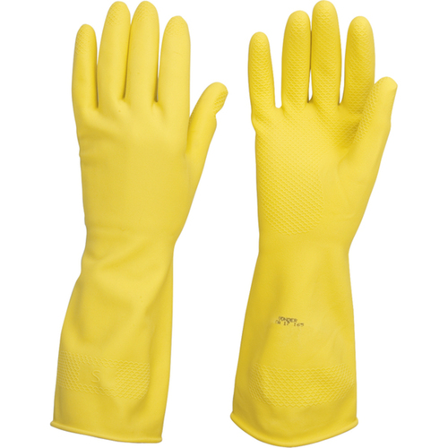 Luva de l�tex antiderrapante com forro amarela P