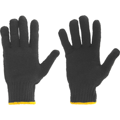 Luva de malha com 4 fios preta