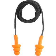 Protetor auditivo tipo plug de silicone com cord�o em algod�o