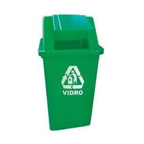 Cesto coletor de lixo 60L tampa basculante com adesivo - CC61VD 