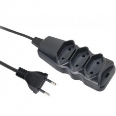 Extens�o el�trica 5 metros 3 tomadas 2 x 0,75mm 10A 2P