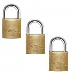 Kit 3 cadeados em lat�o de 20 mm - CR20