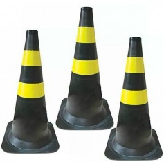 Kit 3 Cones para sinaliza��o 50 cm com 2 faixas - RM-42