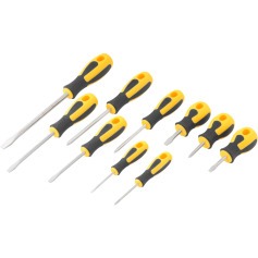 Jogo de chave de fenda e phillips com 10 pe�as a�o cromo van�dio - Plus