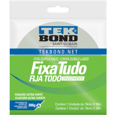 Fita dupla face acr�lica 19 mm x 20 m uso interno - Fixa Tudo