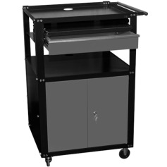 Rack móvel semi fechado para computador com gaveta - Dark Rack móvel semi fechado para computador com gaveta - Dark