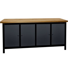 Bancada fechada com 4 portas 2 m tampo 40 mm - Dark Bancada fechada com 4 portas 2 m tampo 40 mm - Dark